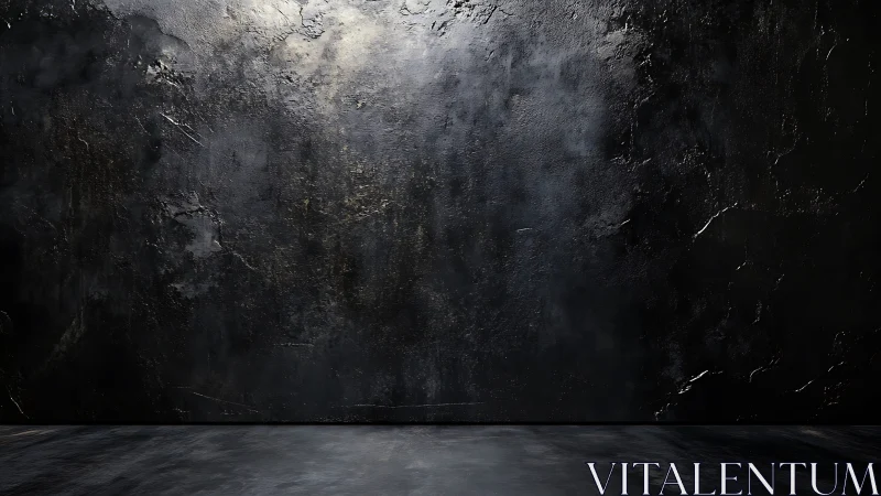 Textured black concrete backdrop with directional overhead lighting