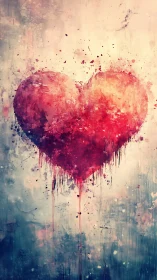 A Heart Dissolves into Expressive Watercolor Dreams