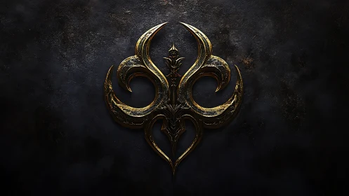 Gilded ornamental sigil rendered on dark textured ground