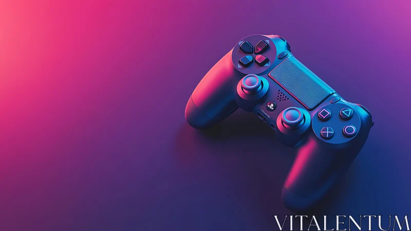 Gaming Controller in Neon Light. Cyberpunk Aesthetic.