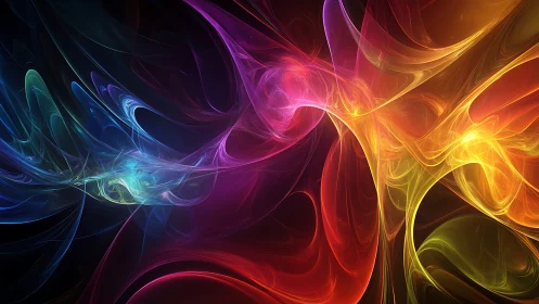 Fractal light currents in multichromatic abstract digital field.