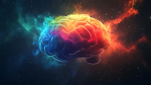 Chromatic neural cortex suspended in cosmic plasma field.