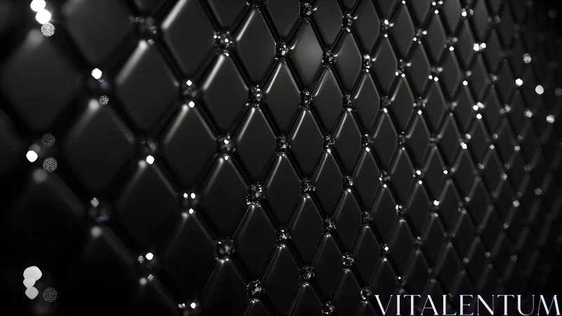 Luxurious Black Diamond Quilted Pattern with Sparkling Accents.
