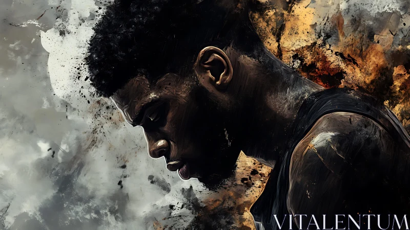 Stormlit silhouette of a weary athlete in quiet rebellion.