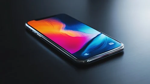 Modern Smartphone Display Vibrant Gradient Wallpaper.