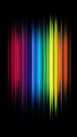 Vertical multicolor light bands form a central spectral column