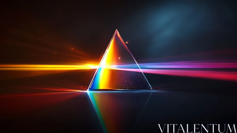 Dispersive glass prism splitting collimated light spectrum