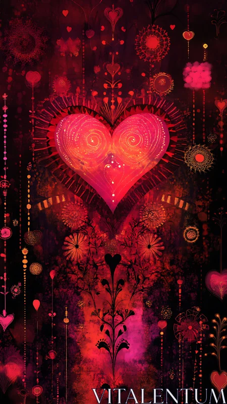 A Glowing Heart Garden Blooming with Love and Wonder.