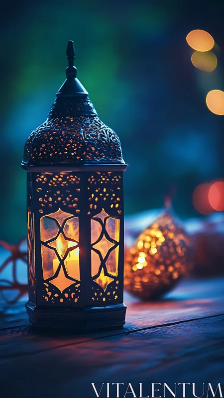 Gentle lantern glow brings warm light to a quiet evening