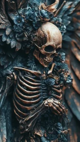 Ossified floral revenant with baroque skeletal ornamentation.