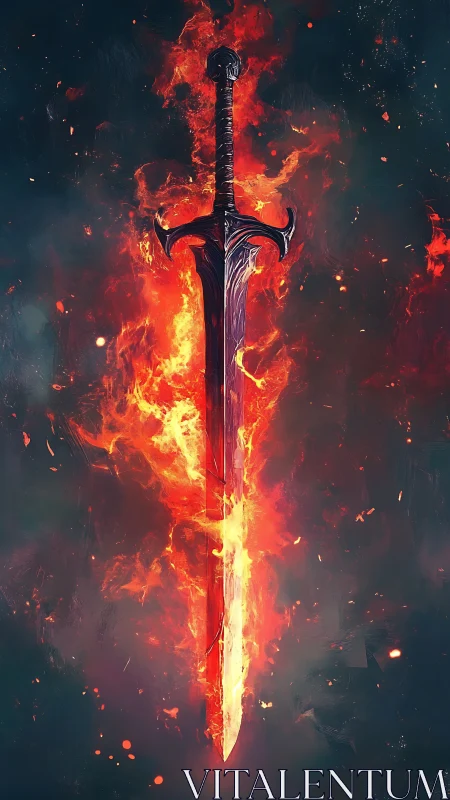 Blazing Sword: A Fiery Fantasy Weapon Ignites