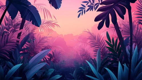 Tropical Paradise Bathed in Sunset Warmth and Wonder.