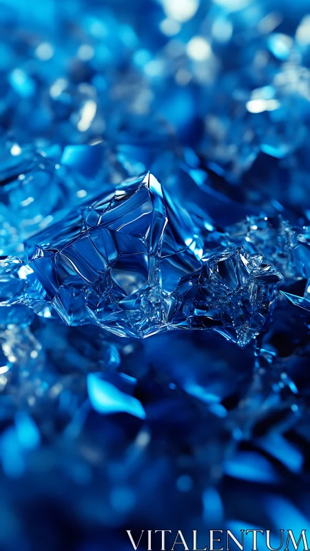 Blue shard chorus under liquid light, frozen mid-song.