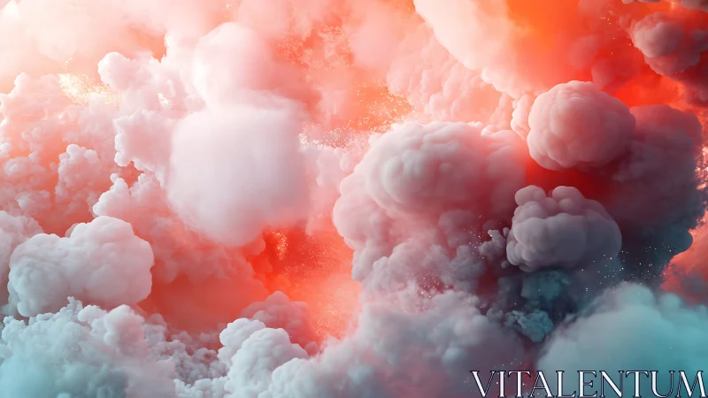 Billowing neon clouds in ethereal abstract vapor field.