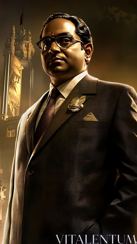 Statesman in amber light commands a towering urban legacy.