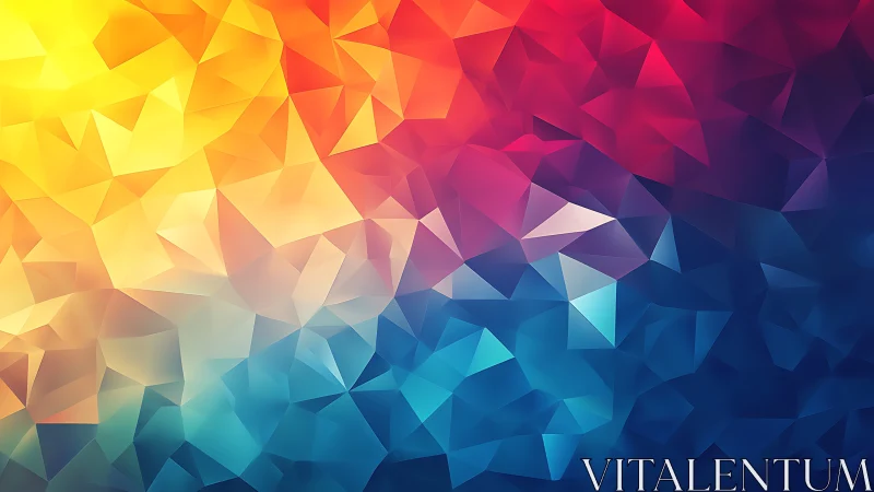 Colorful polygon waves glow in a soft, welcoming gradient