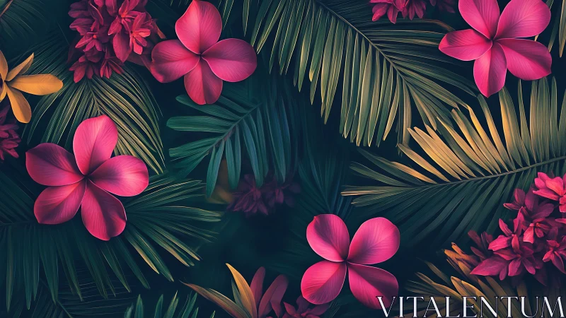 Neon Blooms Dance Through Emerald Canopy Architecture