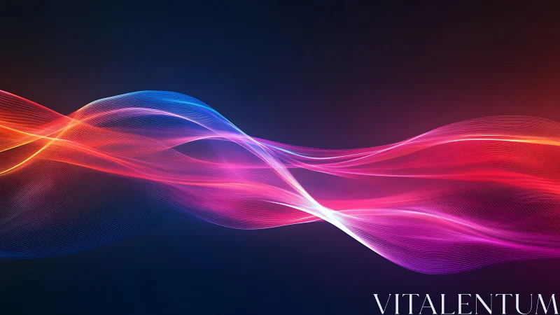 Gentle neon light waves flowing across a dreamy dark sky.