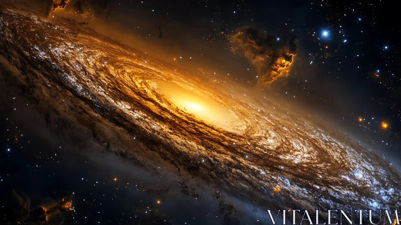 Spiral galaxy core rendered with high dynamic range stellar fields