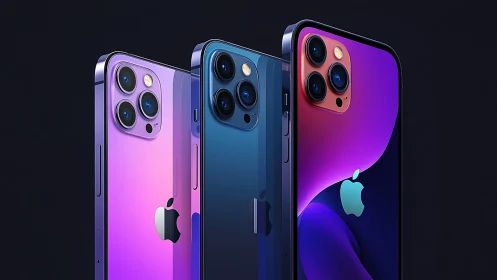 Three iPhone Pro Models Display Gradient-Shifted Camera Arrays