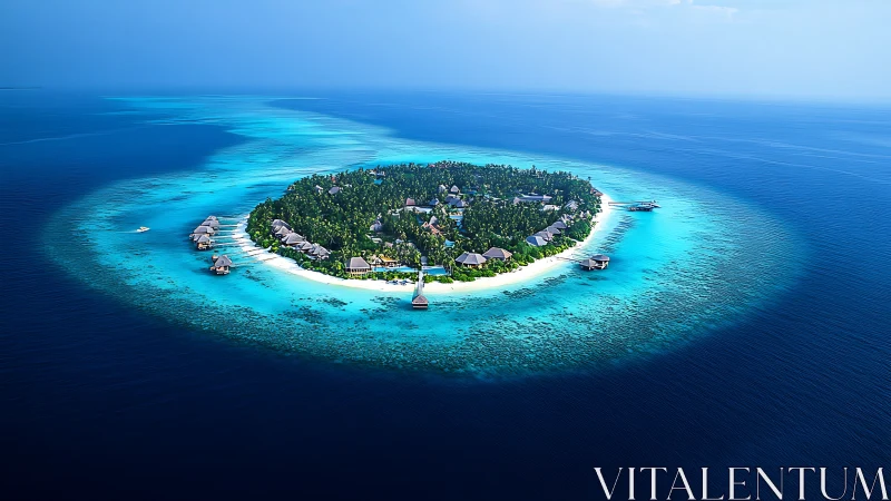 Maldives Private Island Resort Aerial View.
