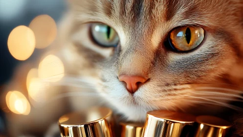 Amber-Eyed Feline Majesty Bathed in Twilight Glamour.