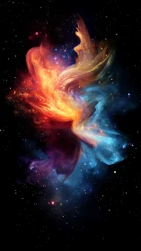Bipolar nebular phoenix formed from colliding chromatic gas plumes.