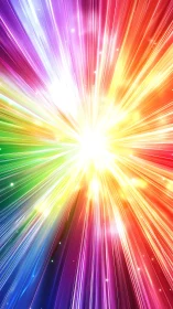 Spectral photon burst with radially accelerated light streaks.