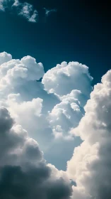 Vertical cumulonimbus cloudscape reveals luminous atmospheric depth