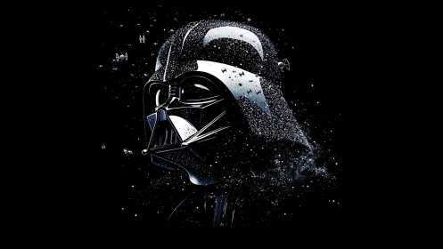 Galactic villain profile rendered in starfield silhouette.