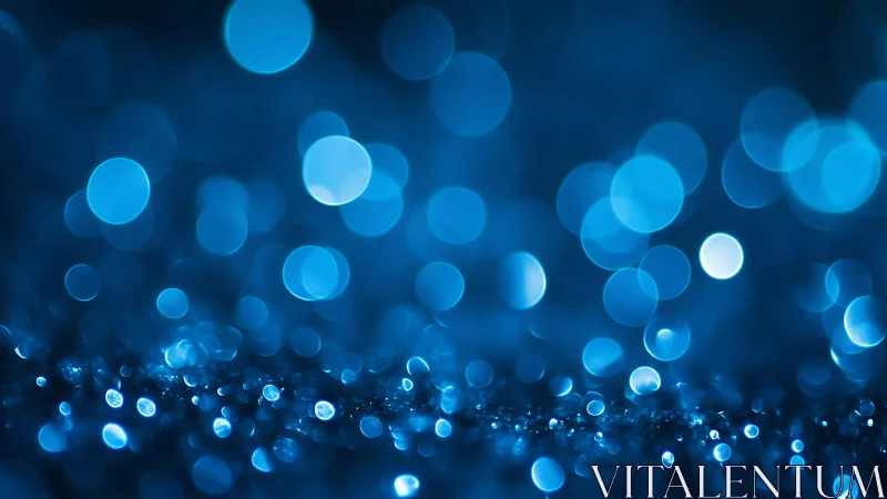 Dreamy Blue Bokeh Lights Abstract Background with Soft Focus.