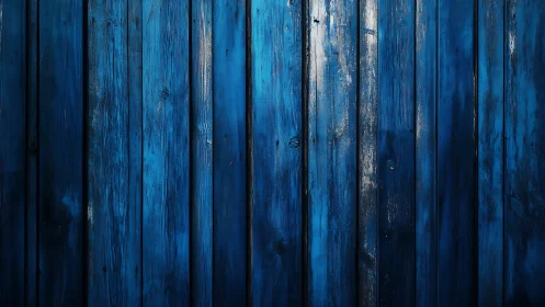 Deep blue wooden planks form a textured rustic backdrop.