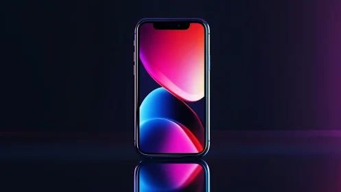 Premium Smartphone Display Rendered with Vibrant Gradient Wallpaper