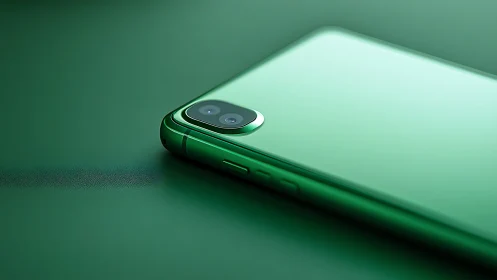 Emerald edge smartphone reclining in velvety green calm.