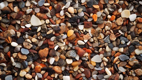 Pebble confetti tapestry of russet, ivory and midnight grains.