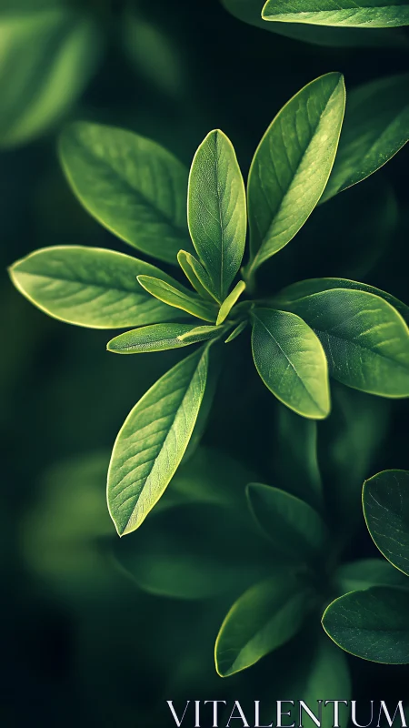 Macro study of glossy green foliage with soft bokeh depth.