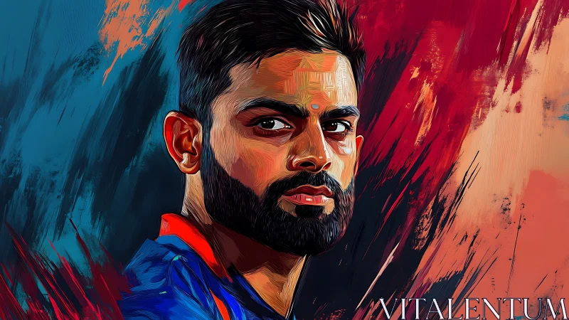 Intense male portrait rendered in expressive digital brushwork