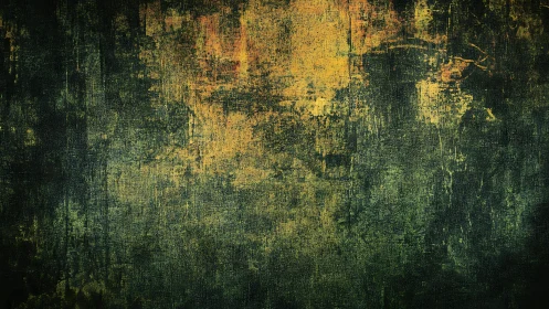 Distressed Dark Green and Yellow Abstract Texture Background.