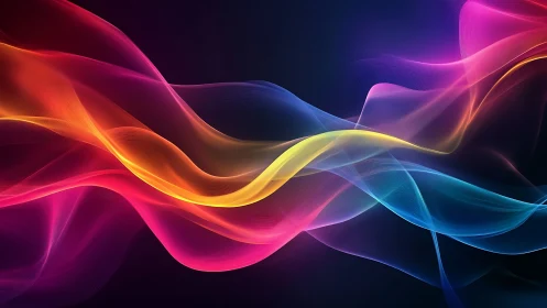 Multi-spectrum luminous waveforms on deep gradient backdrop