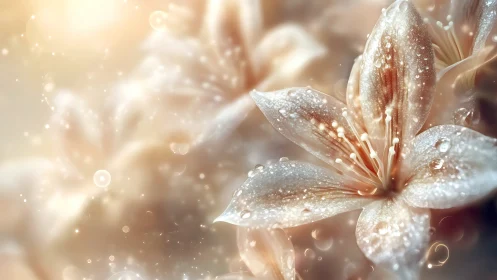 Delicate Blooms Kissed by Morning Dew and Light.