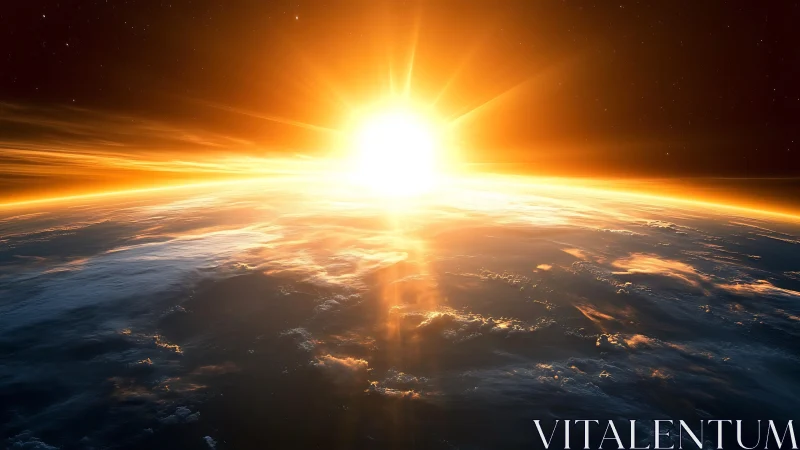 Solar illumination over Earth horizon from space viewpoint.