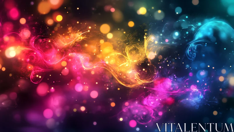 Neon light swirls weave vivid cosmic color spectrum.