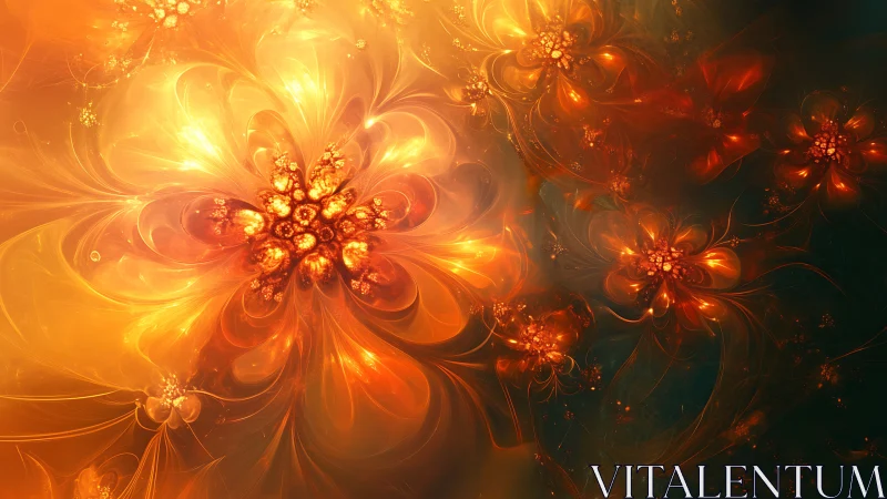 Fractal floral light structures form layered radial clusters