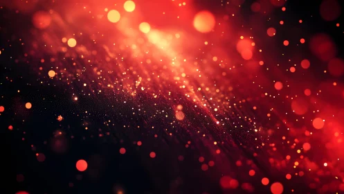 Vibrant Abstract Red Bokeh Light Background in Modern Style.
