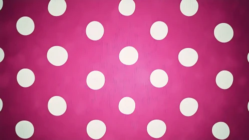 Playful white polka constellations on bold magenta canvas.