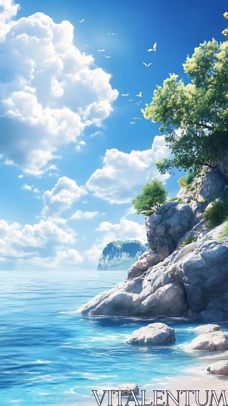 Coastal Cliff Overlook with Turquoise Waters