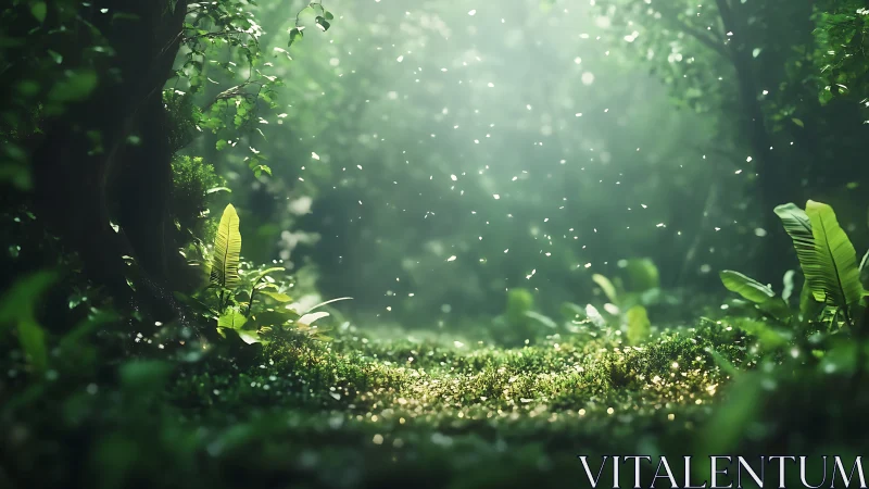 Luminescent Forest Understory with Diffracted Particulate Matter.