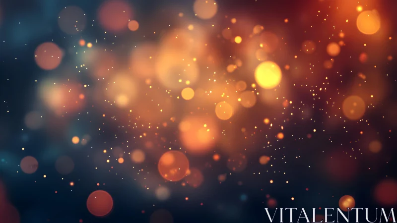 Warm glowing bokeh lights abstract background in digital art style.