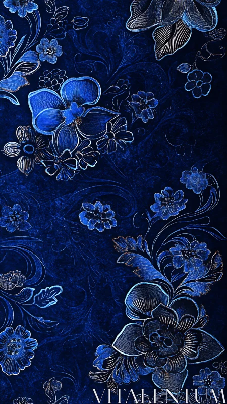 Indigo Botanicals: Blue Blossoms Etched in Twilight.