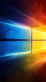 Windows-inspired luminous pane abstraction in dual tones.